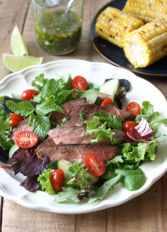 thai style beef grilled salad